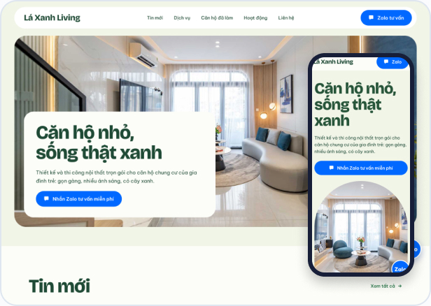 Mẫu website Light L-04 — Lá Xanh Living
