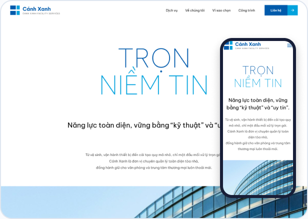 Mẫu website Light L-11 — Cánh Xanh