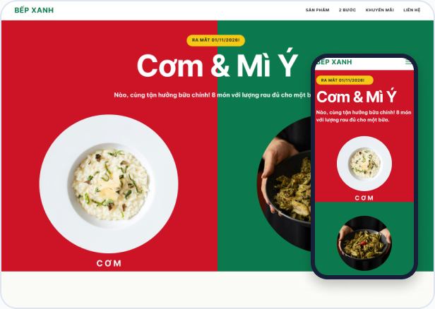 Mẫu website Light L-18 — Bếp Xanh