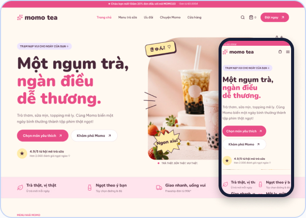 Mẫu website Standard S-01 — Momo Tea