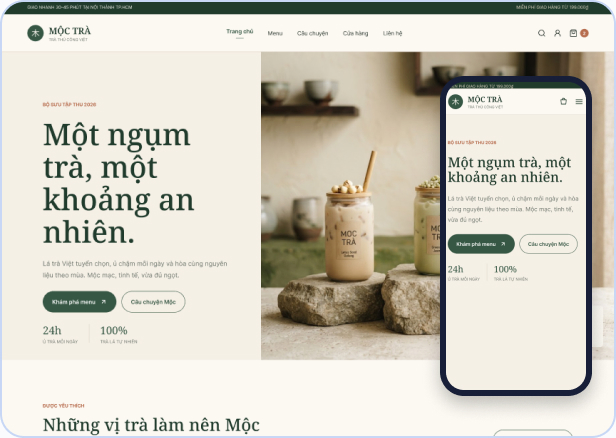 Mẫu website Standard S-02 — Mộc Trà