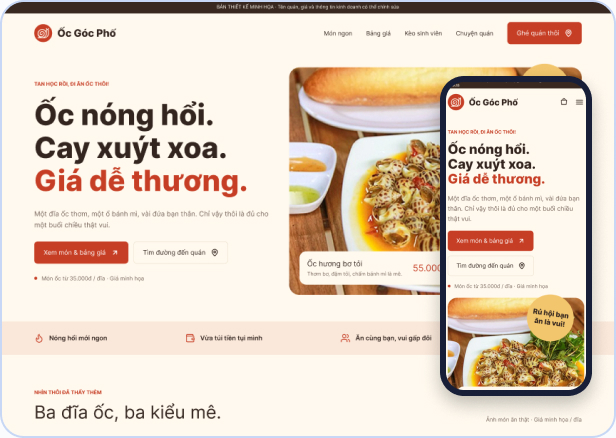 Mẫu website Standard S-06 — Ốc Góc Phố